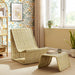 Modway Eira 2 Piece Continuous Curved Natural Rattan Lounge Chair and Ottoman Set in Natural Rattan - detail view
