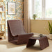 Modway Eira 2 Piece Continuous Curved Natural Rattan Lounge Chair and Ottoman Set in Mocha - detail view