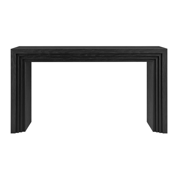 Modway Olney 63 Inch Fluted Console Table in Black - side view