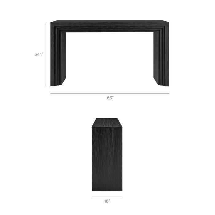 Modway Olney 63 Inch Fluted Console Table in Black - dimensions and specifications 24