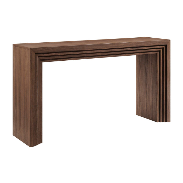 Modway Olney 63 Inch Fluted Console Table in Walnut - front view