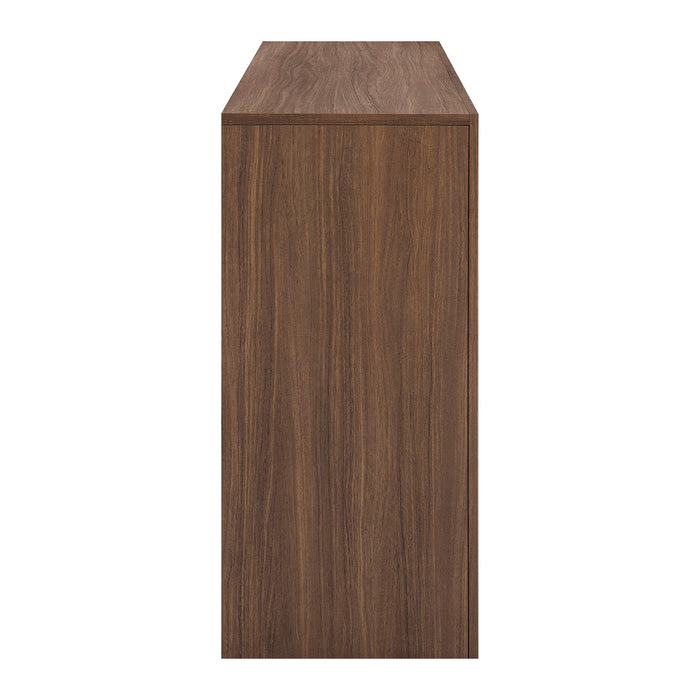 Modway Olney 63 Inch Fluted Console Table in Walnut - angled view