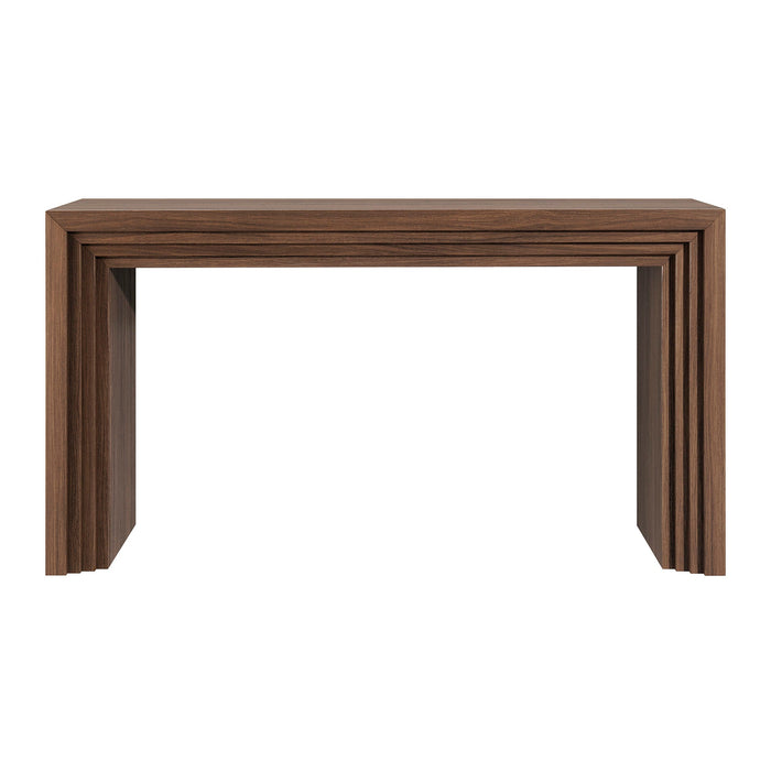 Modway Olney 63 Inch Fluted Console Table in Walnut - side view