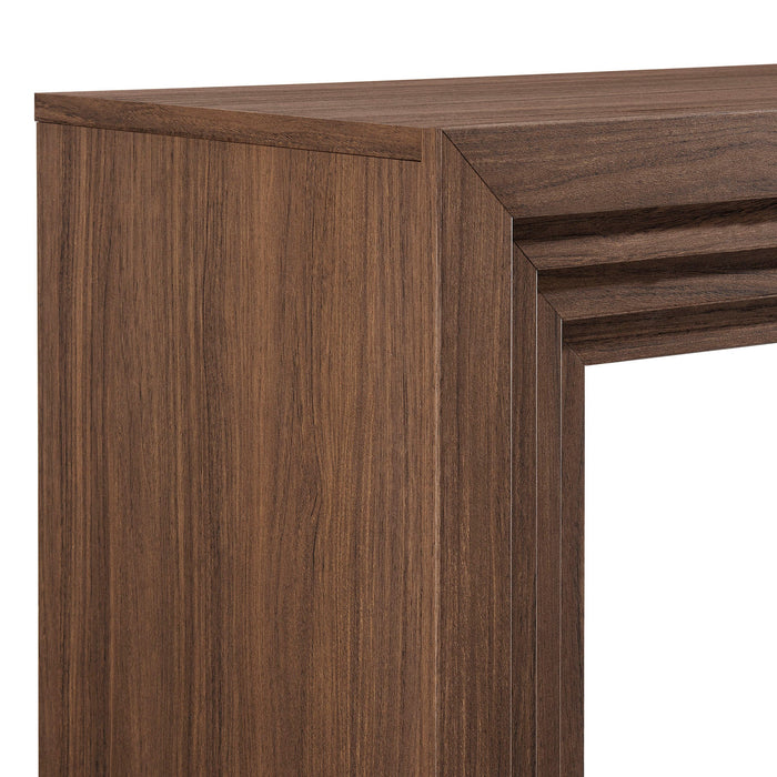 Modway Olney 63 Inch Fluted Console Table in Walnut - detail view