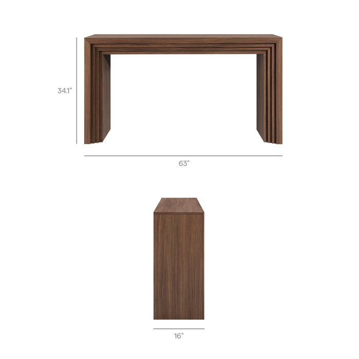 Modway Olney 63 Inch Fluted Console Table in Walnut - dimensions and specifications 20