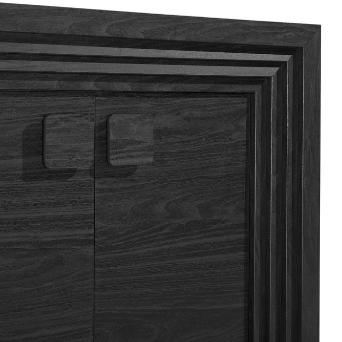 Modway Olney 4-Door Fluted Sideboard in Black - lifestyle view