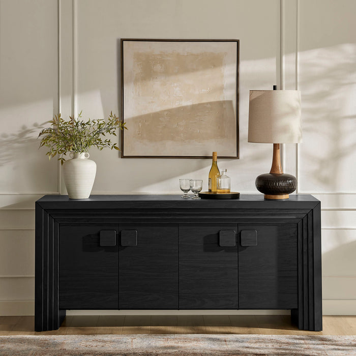 Modway Olney 4-Door Fluted Sideboard in Black - lifestyle view 21