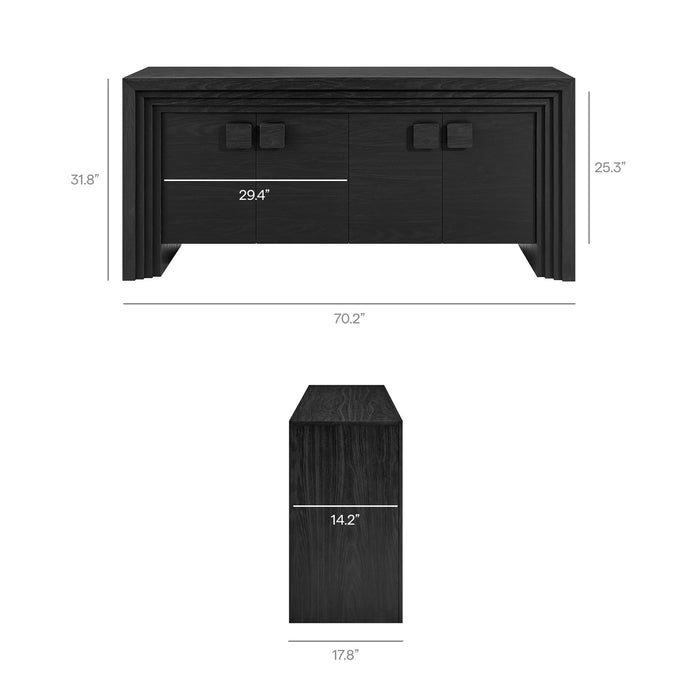 Modway Olney 4-Door Fluted Sideboard in Black - dimensions and specifications 30