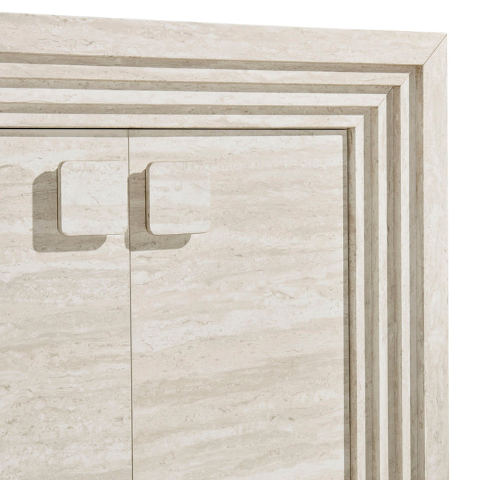 Modway Olney 4-Door Fluted Sideboard in Ivory Travertine - lifestyle view