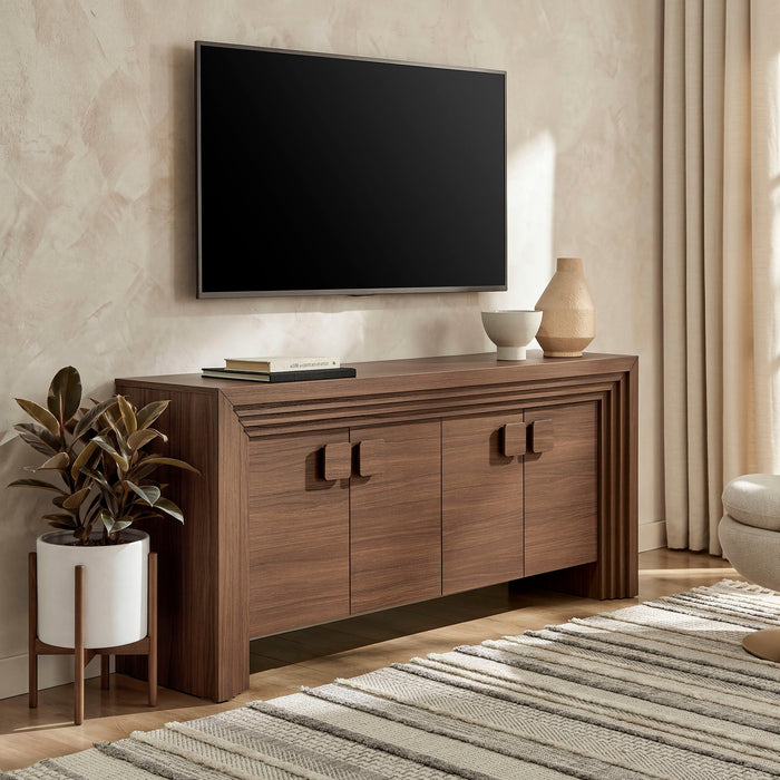 Modway Olney 4-Door Fluted Sideboard in Walnut - lifestyle view 22