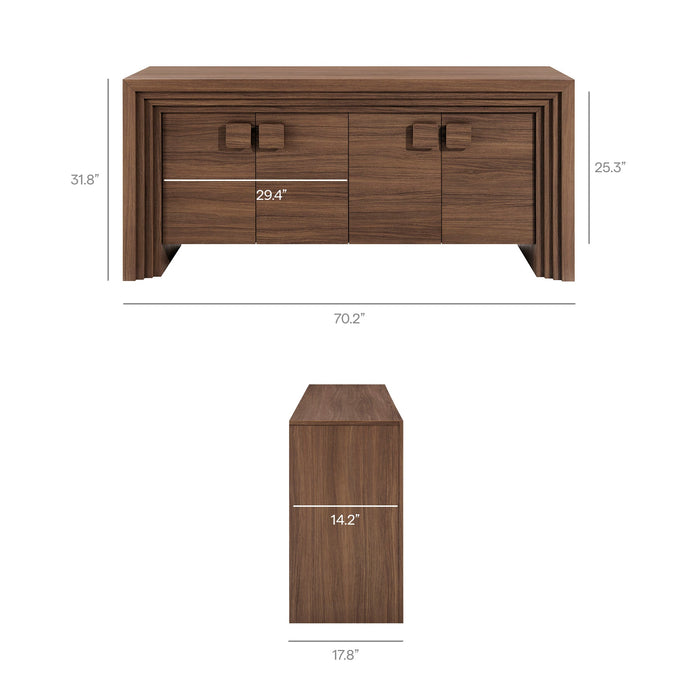 Modway Olney 4-Door Fluted Sideboard in Walnut - dimensions and specifications 26