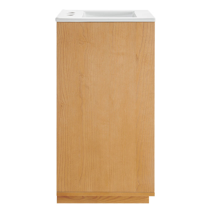 Modway Aiko 24 Inch Japandi Bathroom Vanity in Natural White - angled view