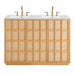 Modway Aiko 48 Inch Double Sink Japandi Bathroom Vanity in Natural White - detail view
