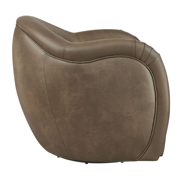 Modway Compose Barrel Vegan Leather Swivel Armchair in Mushroom - angled view