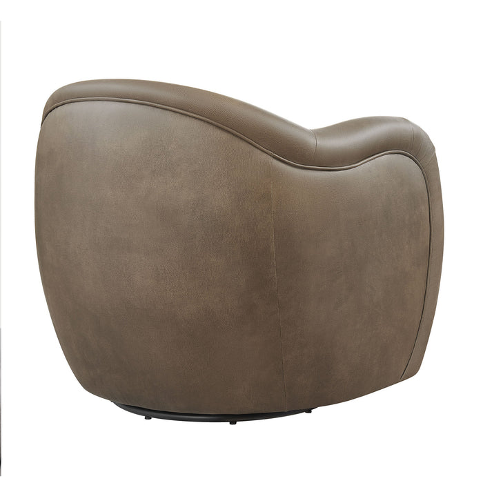 Modway Compose Barrel Vegan Leather Swivel Armchair in Mushroom - side view