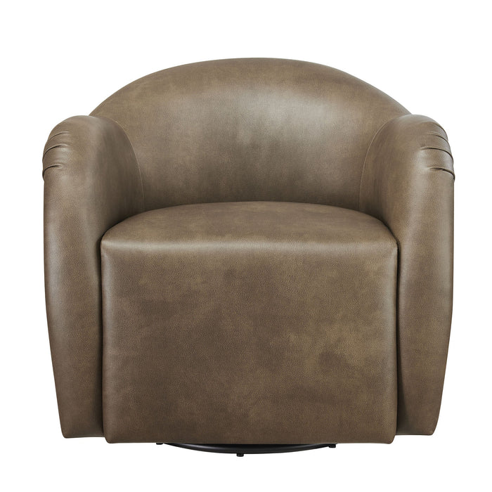 Modway Compose Barrel Vegan Leather Swivel Armchair in Mushroom - detail view