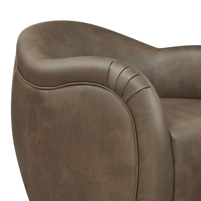 Modway Compose Barrel Vegan Leather Swivel Armchair in Mushroom - lifestyle view