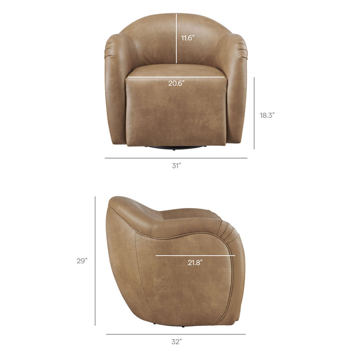 Modway Compose Barrel Vegan Leather Swivel Armchair in Toast - dimensions and specifications 16