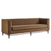 Modway Devote 93 Inch Performance Velvet Channel Tufted Sofa in Carob - front view