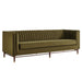 Modway Devote 93 Inch Performance Velvet Channel Tufted Sofa in Cypress - front view