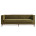 Modway Devote 93 Inch Performance Velvet Channel Tufted Sofa in Cypress - detail view