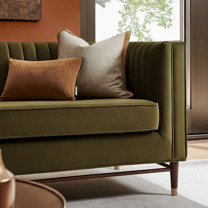 Modway Devote 93 Inch Performance Velvet Channel Tufted Sofa in Cypress - lifestyle view 21