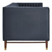 Modway Devote 93 Inch Performance Velvet Channel Tufted Sofa in Marine - angled view