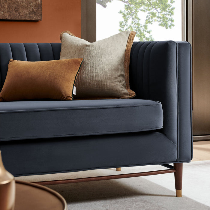 Modway Devote 93 Inch Performance Velvet Channel Tufted Sofa in Marine - lifestyle view 23
