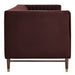 Modway Devote 93 Inch Performance Velvet Channel Tufted Sofa in Mulberry - angled view