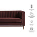Modway Devote 93 Inch Performance Velvet Channel Tufted Sofa in Mulberry - dimensions and specifications