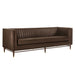 Modway Devote 93 Inch Vegan Leather Channel Tufted Sofa in Espresso - front view