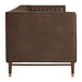 Modway Devote 93 Inch Vegan Leather Channel Tufted Sofa in Espresso - angled view