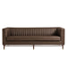 Modway Devote 93 Inch Vegan Leather Channel Tufted Sofa in Espresso - detail view
