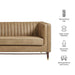 Modway Devote 93 Inch Vegan Leather Channel Tufted Sofa in Toast - dimensions and specifications