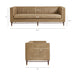Modway Devote 93 Inch Vegan Leather Channel Tufted Sofa in Toast - dimensions and specifications 16