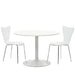 Modway Revolve 3 Piece Dining Set in Brown - Side View
