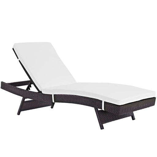 Peer Outdoor Patio Chaise Espresso White