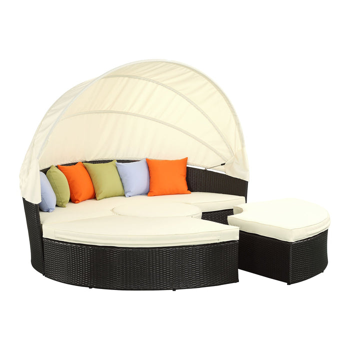 Quest Wicker Rattan Outdoor Patio Canopy Sectional Daybed