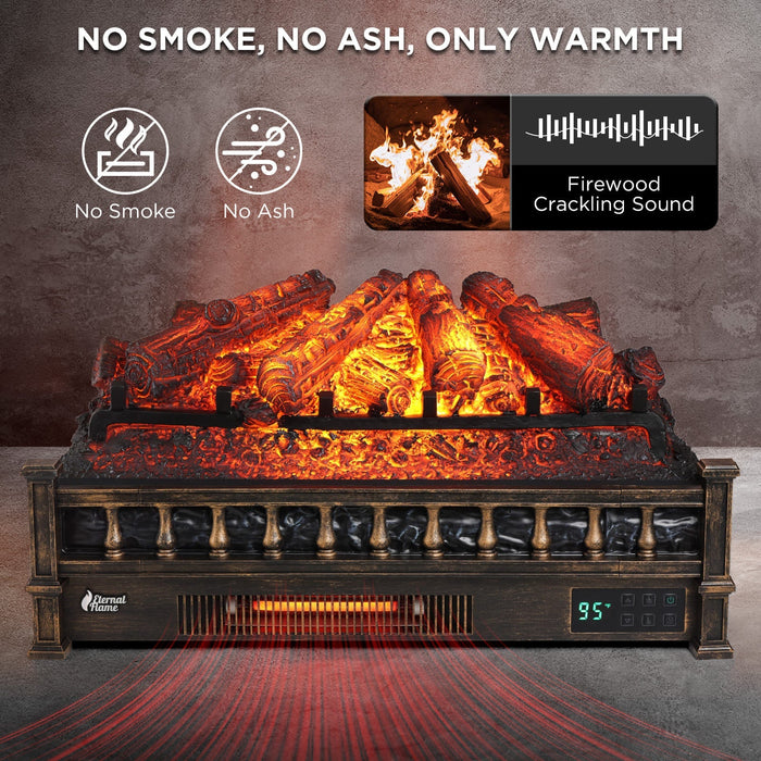 Eternal Flame EF26-PB Smart Electric Fireplace Logs, WiFi Enabled