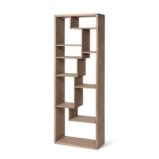 Park Hill Collections Coastal Cottage Geometric Wooden Etagere Bookshelf EFC20131 Park Hill Collection
