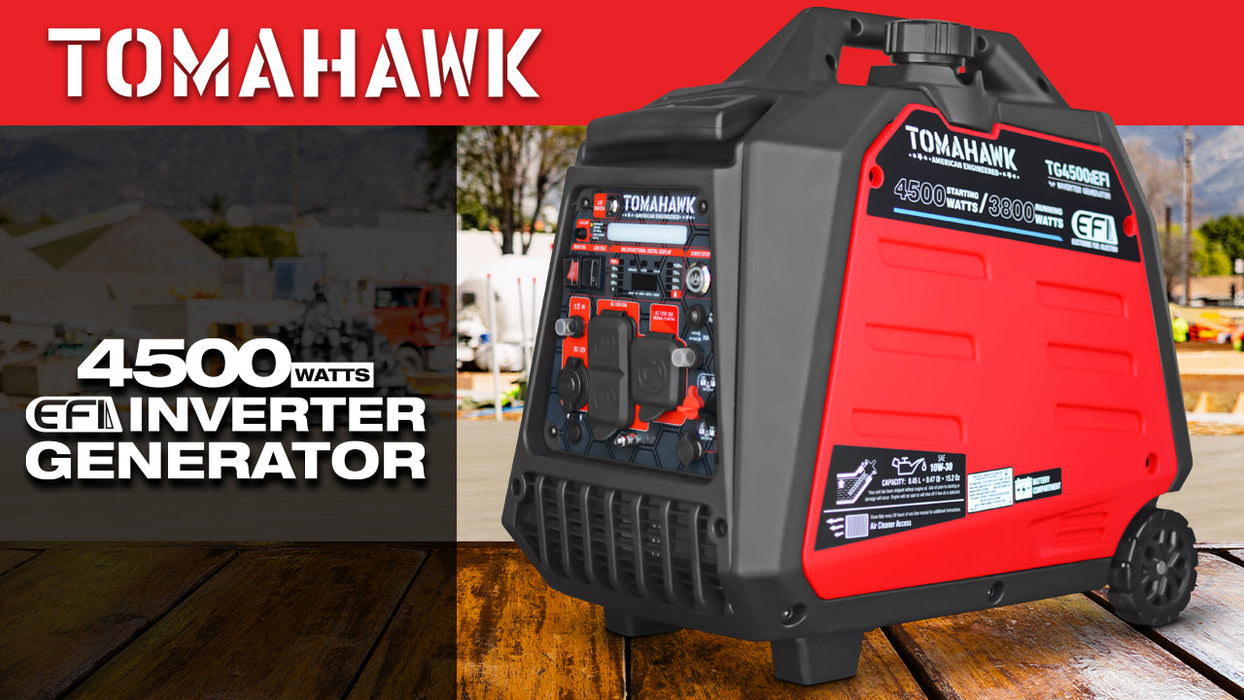 4500 Watt Inverter Generator Electronic Fuel Injection EFI Super Quiet Portable Gas Power Professional Use - detail close-up