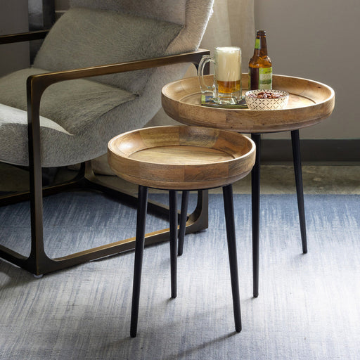 Park Hill Collection Urban Living Nested Wood and Iron Occasional Tables, Set of 2 EFS06054 Park Hill Collection