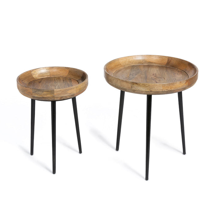 Park Hill Collection Urban Living Nested Wood and Iron Occasional Tables, Set of 2 EFS06054 Park Hill Collection