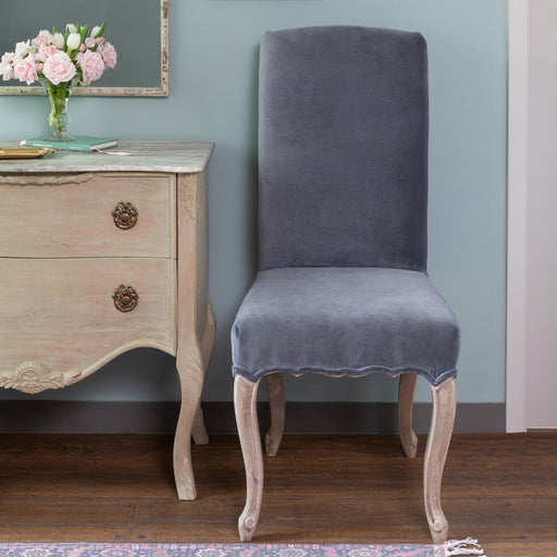Country French Estate Cotton Velvet Upholstered Accent Chair EFS06071 - front view