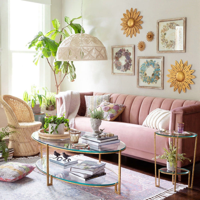 Park Hill Collection La Boheme Moira Rose Velvet Sofa EFS26071 Park Hill Collection