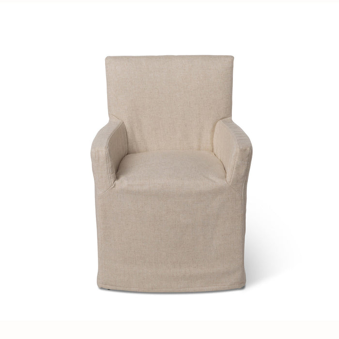 Coastal Cottage Slip Covered Linen Arm Chair EFS26077 - detail close-up