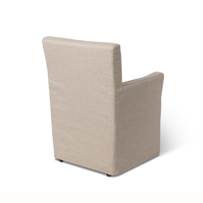 Coastal Cottage Slip Covered Linen Arm Chair EFS26077 - back view