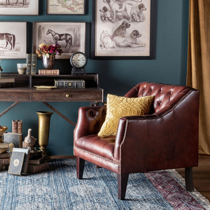 Park Hill Collection Mahogany Leather Library Chair, Cordovan (EFS36068) Parkhillcollection