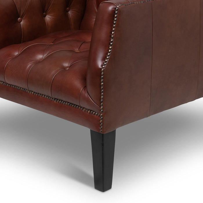 Park Hill Collection Mahogany Leather Library Chair, Cordovan (EFS36068) Parkhillcollection