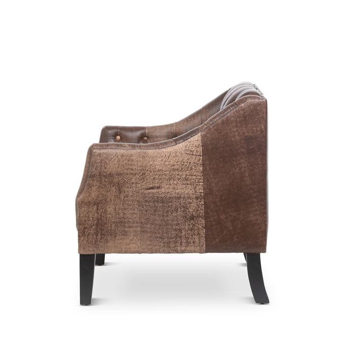 Park Hill Collection Brent Tufted Leather Club Chair in Vintage Umber (EFS36166) Parkhillcollection